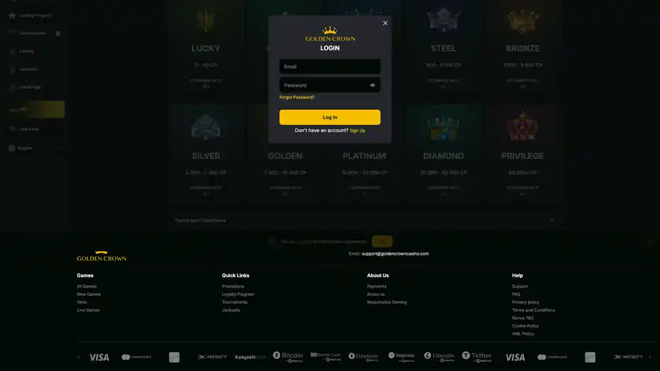 Golden Crown Casino Login